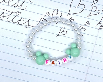 FAIRY Bracciale giallo ispirato alla Disney con orecchie di Topolino - Fatto a mano negli Stati Uniti - Braccialetti dell'amicizia carini - Regalo carino per bambini - Elementi essenziali per il viaggio Disney