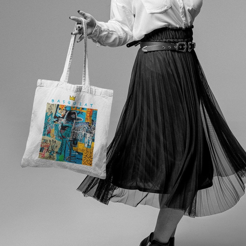 Sac Shopping Réutilisable LOQI Basquiat - Polyester, 50x42 Cm, Imperméable, Pliable Avec Étui