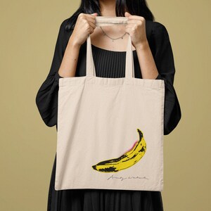 Canvas Tote Bag, Andy Warhol Banana, Andy Warhol Tote Bag, Art Tote Bag