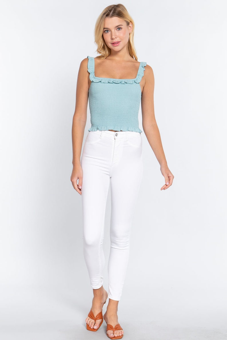One Shoulder Ruffle Cami Top