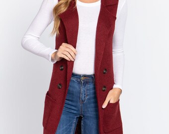 Long Wool Vest - Etsy