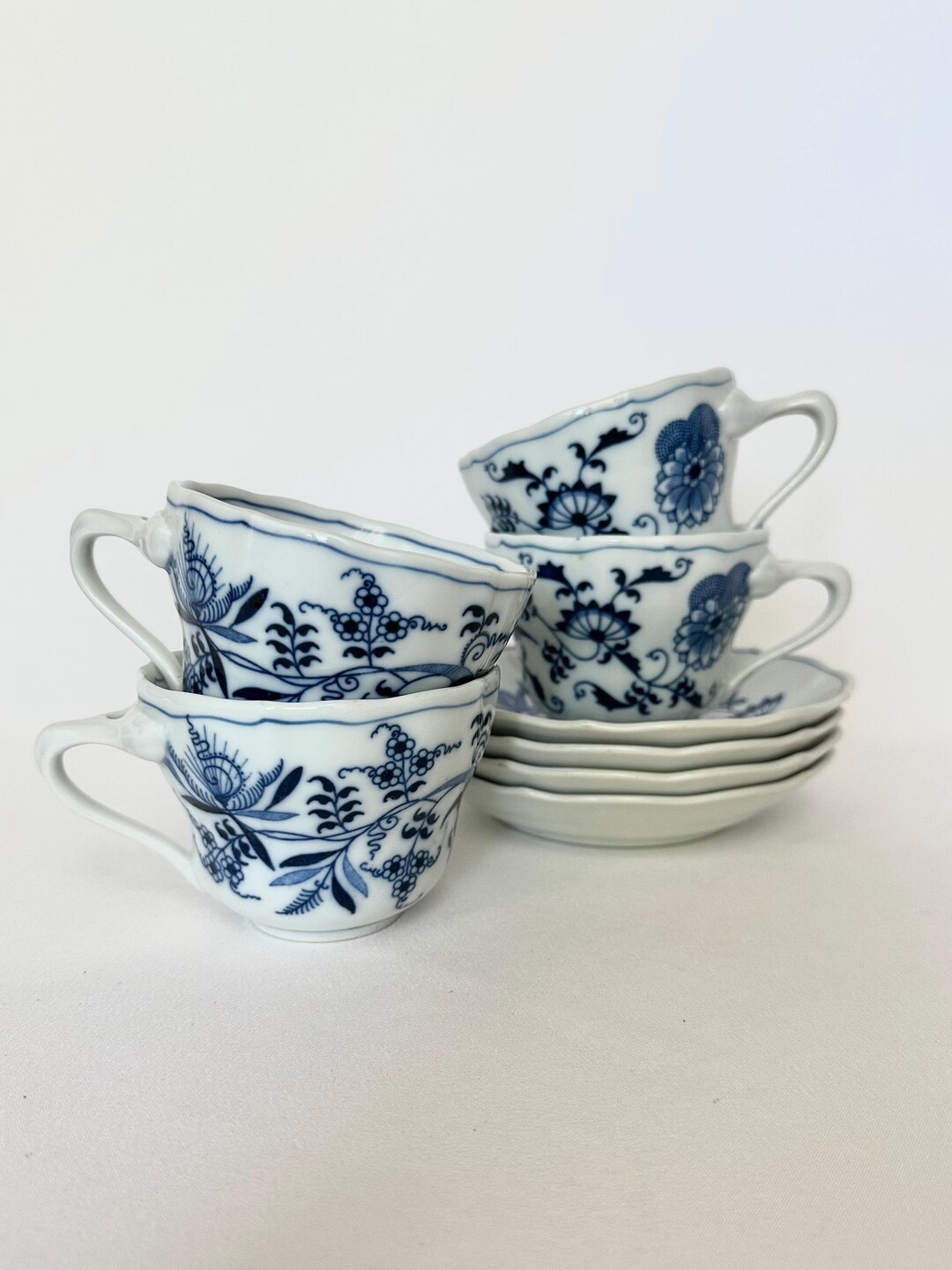 Blue Danube Tea Cup Set: Vintage Blue Onion Chinoiserie Porcelain ...