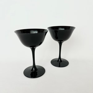 Coupe Glass Black Coupes Barware Drinkware Vintage Black Stemware Champagne Glasses Cocktail Glassware Vintage Black Amethyst