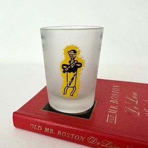 Jigger Mixing Jigger Shot Glass MCM Barware Bartender Tool Small Cocktail Recipe Mixing Glass Frosted Measuring Jigger Madmen Barcart Style