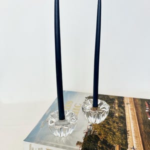 Candle Holders Glass Mini Candlestick Holders Crystal Taper Holders Vintage Candleholders Tablescape Decor Centerpiece Wedding Bridal Gift