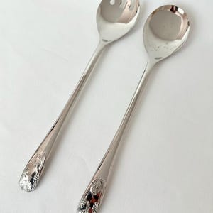 Serving Set Salad Servers Serving Spoons Silverplated Salad Set Silver Utensil Set Salad Utensils Vintage Silver Spoon Set Bridal Wedding
