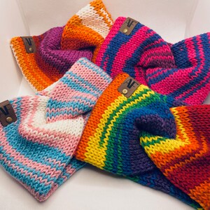 Pride Twisted Ear Warmers, Pride Headbands, LGBTQ+ Knit Ear Warmers