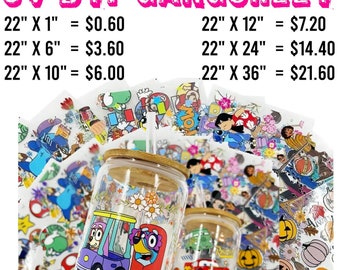 Custom UV DTF Sticker, Gang Sheets, UV Dtf Stickers, Ready to Apply, Permanent Durable Vibrant Uv Dtf, Uv decals, Uv Dtf Cup Wrap Printing