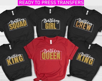 Birthday Girl, Birthday Crew, Birthday Shirt ,Birthday Party Ready to Press DTF Transfers, DTF Transfer Ready For Press