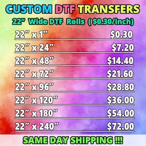 Custom Gang Sheet, Full-Color DTF, Shirt Heat Transfer, Ready To Apply, Express DTF, Direct To Film, DTF Screen Print, Bulk Printing