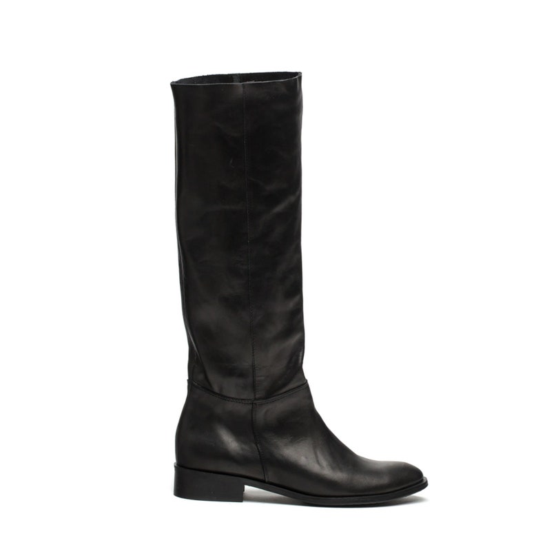 Jade Grey Women's Boots, Real Leather Knee High Boots, Made to Order