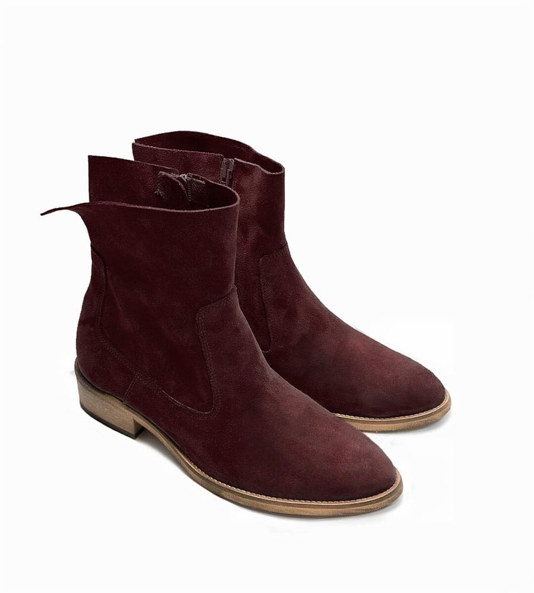 Vanessa Maroon Women's Boots Real Leather Boots Made Etsy