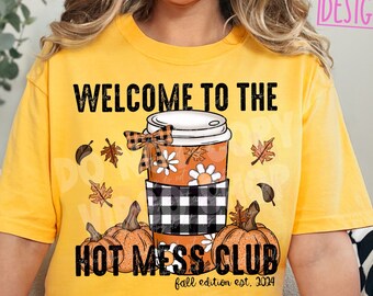 Herbst Hot Mess Club Png, Kokette Schleife Eiskaffee Png, Mama Png Sublimationsdesign, lustige Mutter Png, Mutterleben Png, Mutterschaft Png, Herbst Mutter Png
