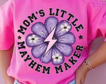 Moms Little Mayhem Maker Png, Kid Funny Shirt Png, Girl Png Sublimation Design, Funny Toddler Png, Mom Life Png, Motherhood Png, Snarky Kid