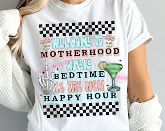Welcome To Motherhood Png, Motherhood Png, Funny Mom Png, Mom Life Png, Retro Mama Png, Funny Mothers Day Png, Retro Checker Sublimation png