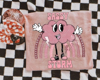 Sassy Storm Png, Retro Funny Kid Quote Png, Toddler Girls Png Design, Kid Life Png, Funny Kid Png, Retro Kid Png, Koszulka sublimacyjna dla dziewczynek Png
