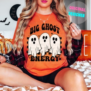 Big Ghost Energy grappige Halloween png, retro spook png, retro halloween-sublimatieontwerp, trendy halloween png, spookachtige herfst Halloween png,