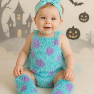 Baby & Toddler Sully Costume – Monsters Inspired Romper with Leg Warmers (3M–3T)