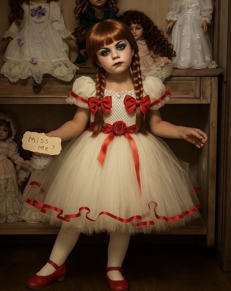 Annabelle Inspired Tutu Dress: Creepy Doll Halloween Costume With