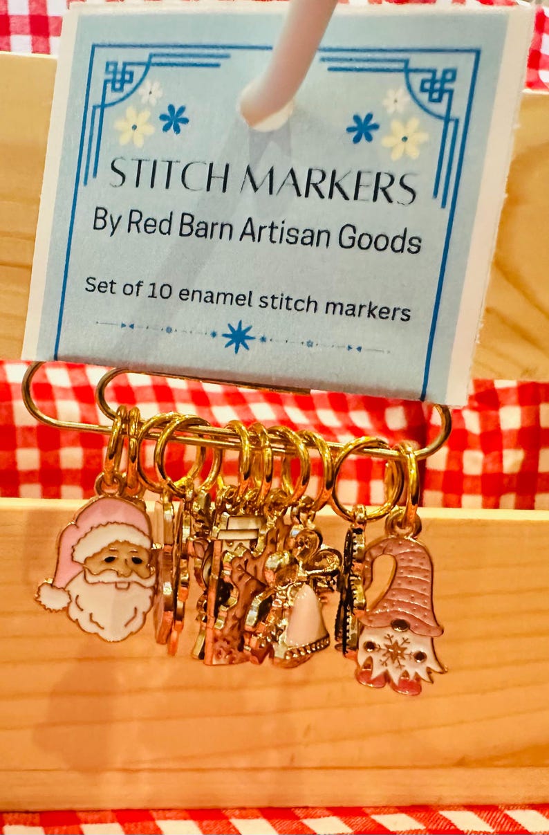 Christmas Enamel Stitch Markers Set of 10: Knitting & Crochet ...