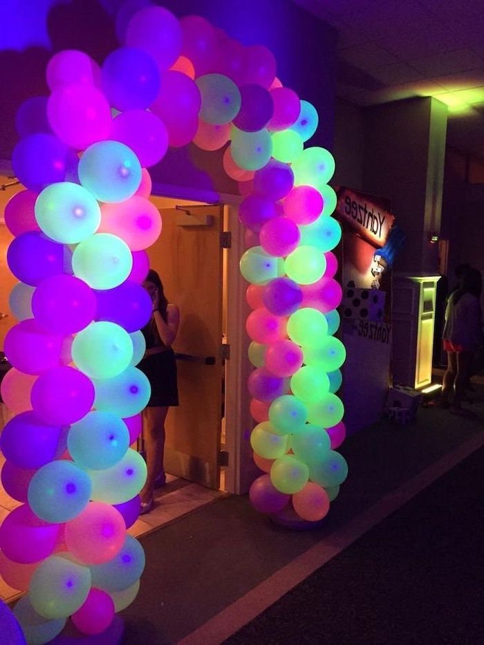 Neon Party Decoration Garland Neon Balloons Led Light Etsy