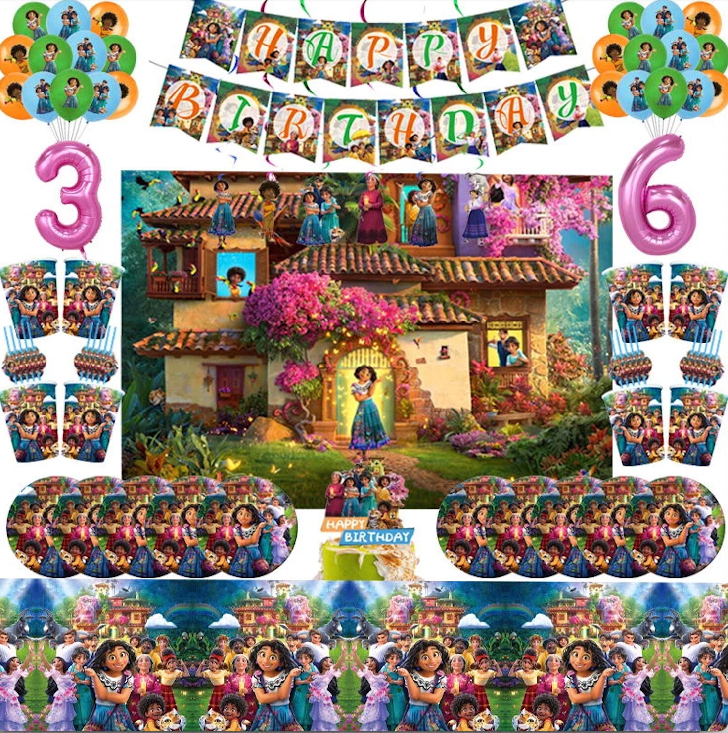 Encanto Party Supplies Decoration Plates Cups Backdrops Etsy