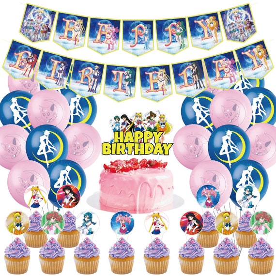 Mua Sailor Moon Birthday Decoration Party Set, Tsukino, Anime, Manga, Cute,  2, Funny, Purple, Blue, Yellow, Character, Kids, Girls, Happy Birthday  Garland, Banner, Cake Topper, Balloons, Balloons, Set of 34 trên Amazon
