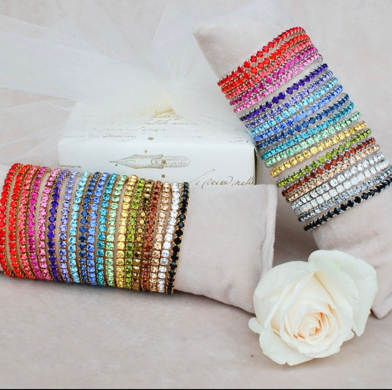 Swarovski Crystal Stretch Braceletsgifts for Her Mothers Day Etsy