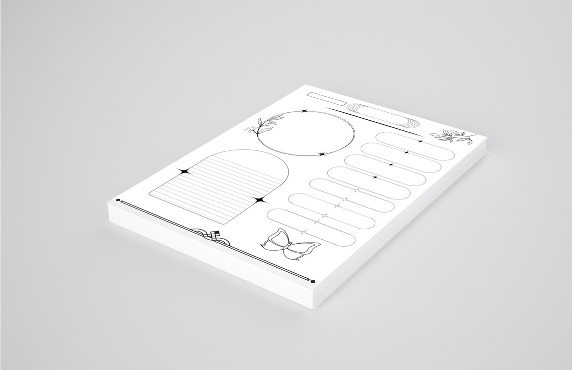 Printable Notebook Page Single Page Download Elegant, Playful ...