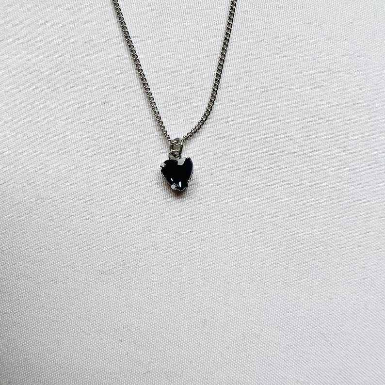 BNWT Brandy Melville/john Galt Stone Heart Necklace Silver Etsy