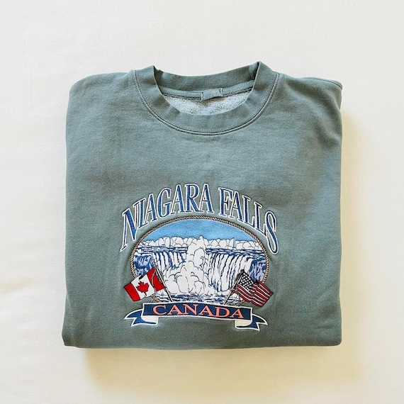 BNWT Brandy Melville john Galt Blue Niagara Falls Crewneck Sweatshirt 28 X 26.5 Etsy