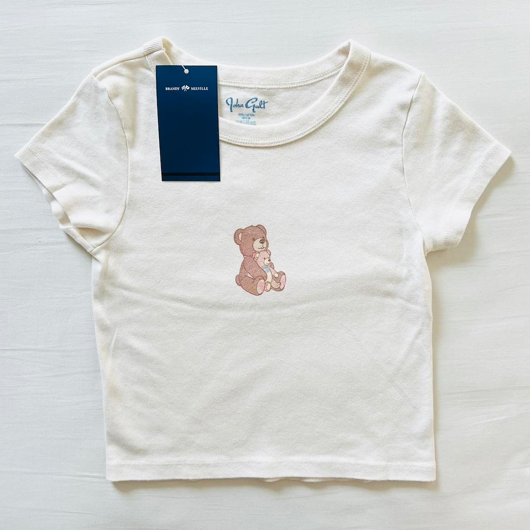 BNWT Brandy Melville john Galt Mommy Bear Hugging Baby Teddy Bear Ashlyn Graphic T shirt Thick Cotton 17 X 13 Etsy