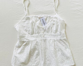 BNWT Brandy Melville/John Galt Floral Babydoll Buttons Witte Tiffany/Edith Tank 20 x 15