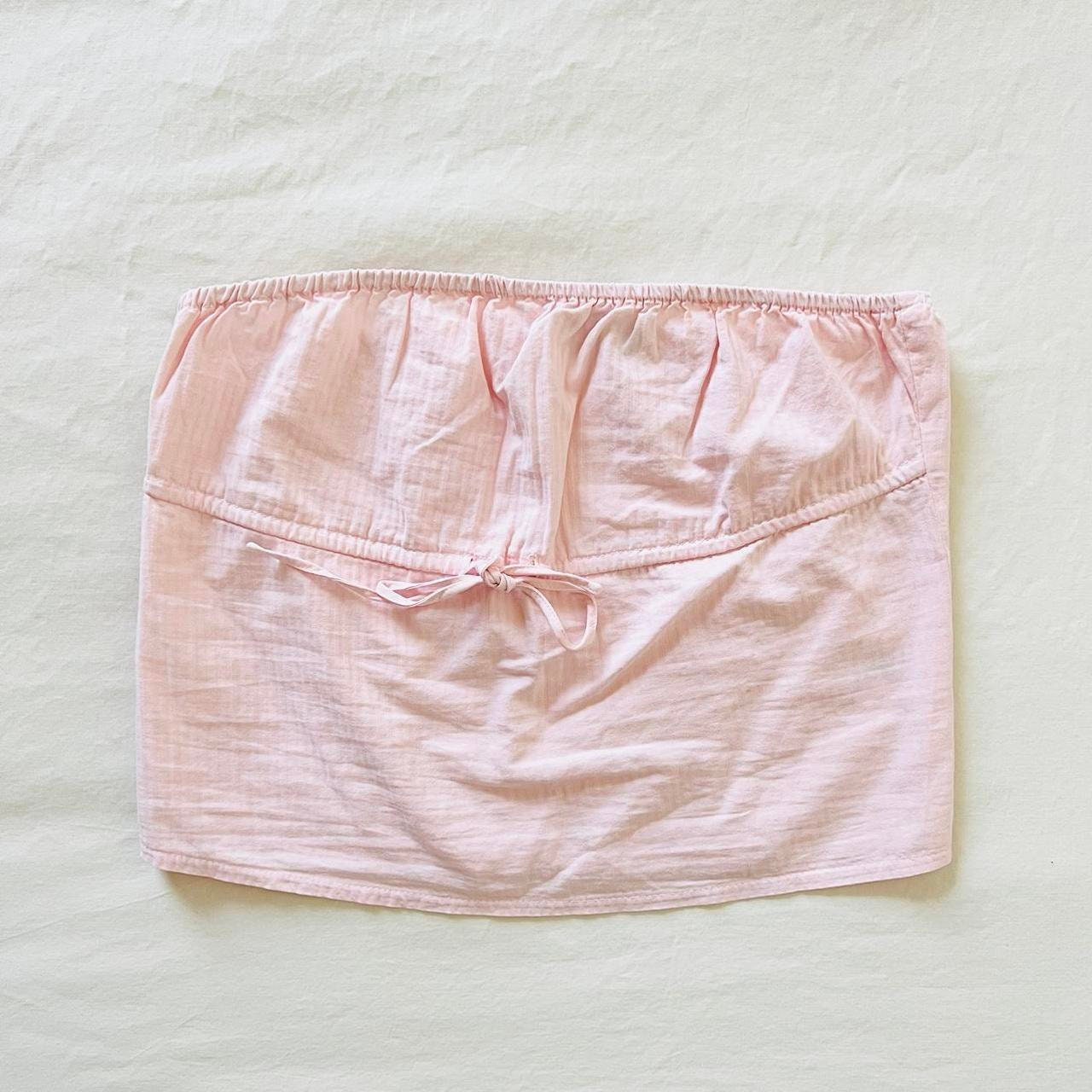 Brandy Melville Baby Pink Kinsley Tube Top With Tie in the Front 11 X 14 