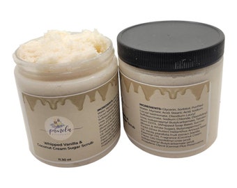 Whipped Vanilla & Coconut Cream Sugar Scrub | whipped body butter | Warm Vanilla Sugar Gift Set-Body Cream-Whipped Sugar Scrub Gifts