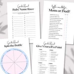 Gender Reveal Games, Minimalist Baby Games, Baby Shower Games, Gender Reveal Scavenger Hunt, Gender Reveal Family Feud,Printable Party Game image 9