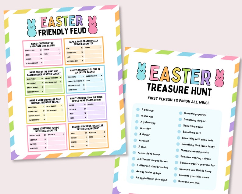 Easter Party Games Bundle, Easter Family Games, Printable Easter Party Games, Easter Classroom Activities for Kids, Easter Trivia Feud Game zdjęcie 9