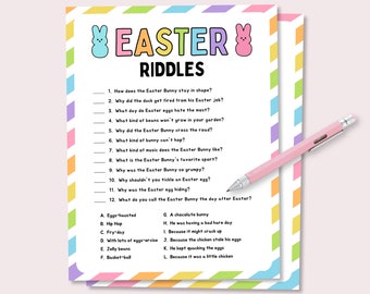 Easter Riddles for Kids, Kids Easter Game, Easter Classroom Activity, Printable Easter Party Game, Easter Riddles Quiz, Easter Riddles Game