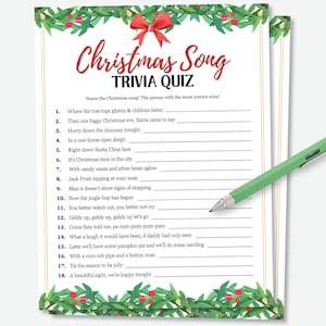 Christmas Song Trivia Game, Christmas Carol Game, Christmas Song Finish The Lyric Game, Christmas Trivia Quiz, Name That Christmas Song Game