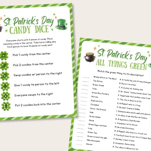 St Patrick's Day Party Game Bundle, Printable St Patricks Day Games, St Patricks Day Activity for Kids, St Pattys Day Party Games for Adults image 7