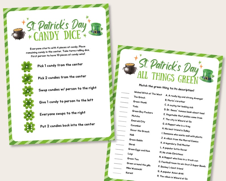 St Patrick's Day Party Game Bundle, Printable St Patricks Day Games, St ...