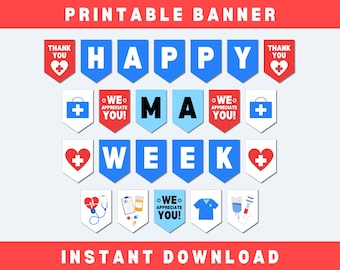 Medical Assistant Appreciation Week Banner, MA Recognition Week Ideas, Happy MA Week Banner, Staff Thank You Sign for Medical Assistant Week