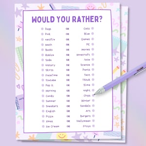 Would You Rather Slumber Party Games, Girls Sleepover Games, Birthday Party Games, Cute Slumber Party Games, Purple Slumber Party, Sleepover