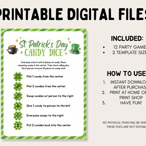 St Patrick's Day Party Game Bundle, Printable St Patricks Day Games, St Patricks Day Activity for Kids, St Pattys Day Party Games for Adults image 3