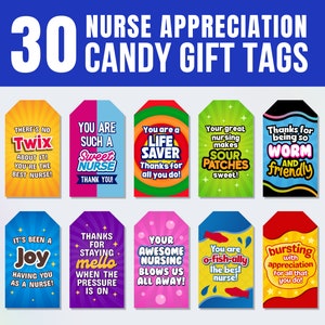 nurse appreciation candy gift tags, happy nurses week, nurse appreciation treat tags, nurse thank you gift tag,  national nurses week, gift for nurses, nurse gift ideas,  happy nurses day, candy bar tag, hospital staff appreciation, school nurses day