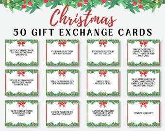 Christmas White Elephant Party Game, Christmas Gift Exchange Game, Christmas Yankee Swap Gift Exchange Cards Game, Holiday Present Swap Game