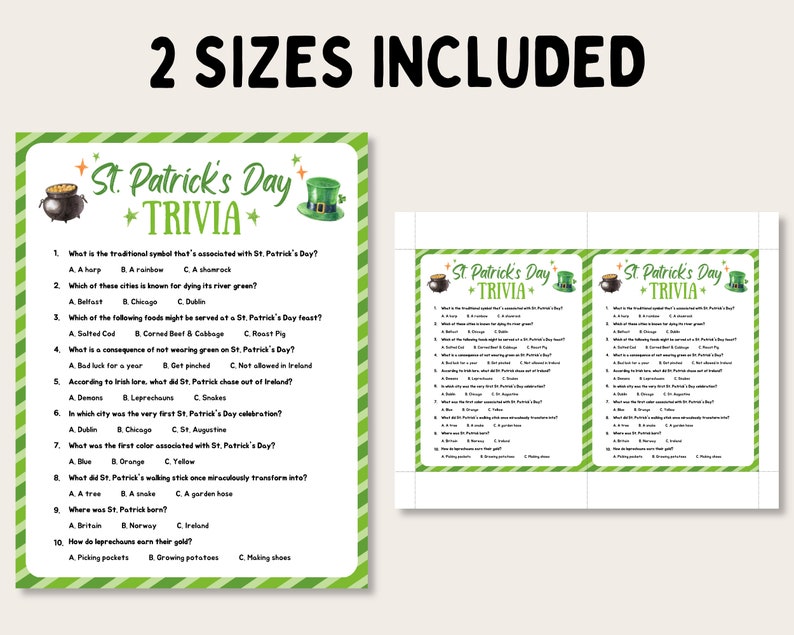 St Patrick's Day Party Game Bundle, Printable St Patricks Day Games, St Patricks Day Activity for Kids, St Pattys Day Party Games for Adults image 2