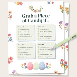 Easter Egg Candy Game, Easter Candy Game for Kids, Printable Easter Party Game, Easter Activity for Kids, Easter Family Game, Classroom Game