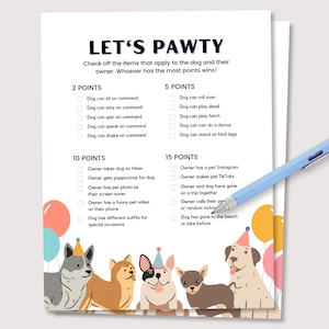 Dog First Birthday Party Game, Puppy Party Game, Printable Dog Party Favor, Puppy 1st Birthday Party Game, Puppy Baby Shower Games, Dog Game
