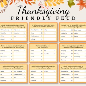 Thanksgiving Friendly Feud, Thanksgiving Trivia Game, Thanksgiving Trivia Cards, Fall Family Feud Game, Thanksgiving Party Game, Family Game